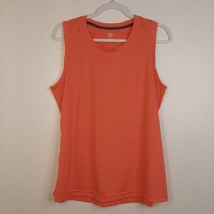 Athletic Works light orange scoop neck sleeveless Tank size Large (12-14)